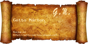 Getto Márton névjegykártya