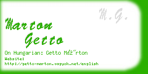 marton getto business card